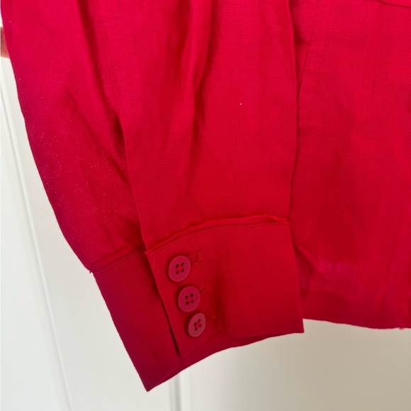Vintage Coldwater Creek 100% Linen Button Front Jacket W 18 NWT Red $80 - Picture 14 of 16